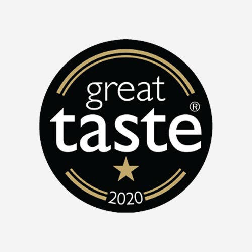 a sticker labelled "great taste producer 2020" - Tongue in Peat Smoked Tomato Juice