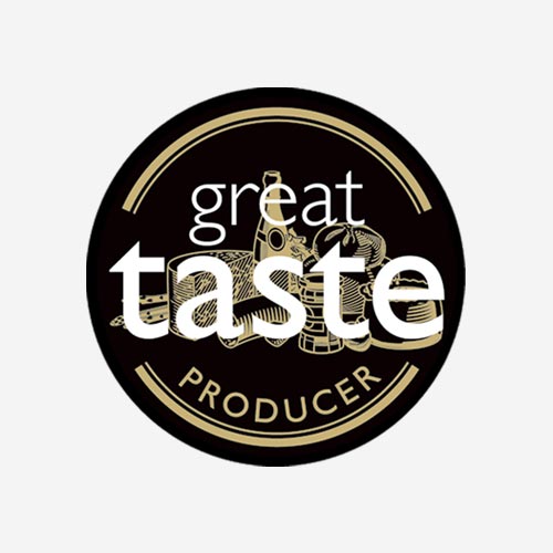a sticker labelled "great taste producer" - Tongue in Peat Smoked Tomato Juice