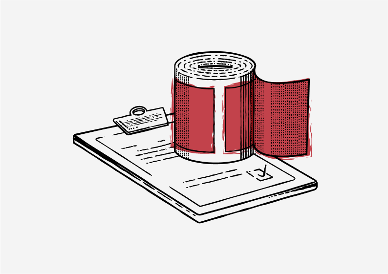 drawing of a labeller on top of a document holder